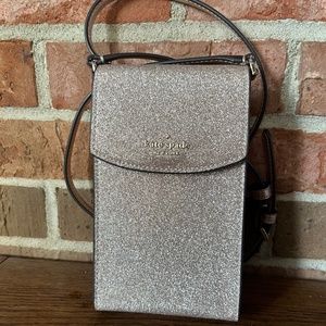 Kate Spade Tinsel North South Glitter Phone Flap Crossbody